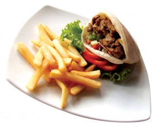 Chicken shawarma in pita at Shoshana Restaurant, Bangkok