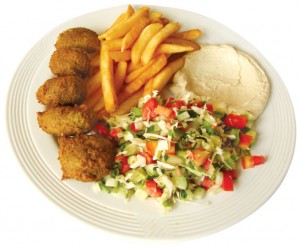 Falafel plate at Shoshana Restaurant, Bangkok