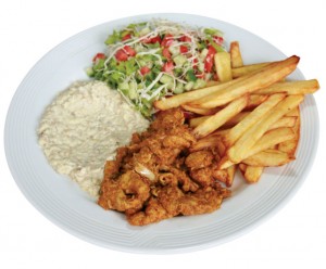 Chicken shawarma plate at Shoshana Restaurant, Bangkok