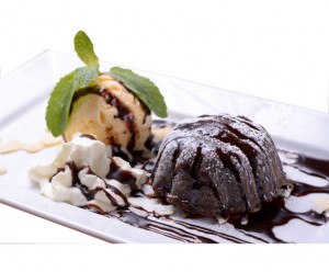 Hot chocolate cake at Shoshana Restaurant, Bangkok
