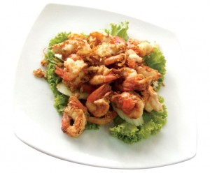 Fried shrimps at Shoshana Restaurant, Bangkok